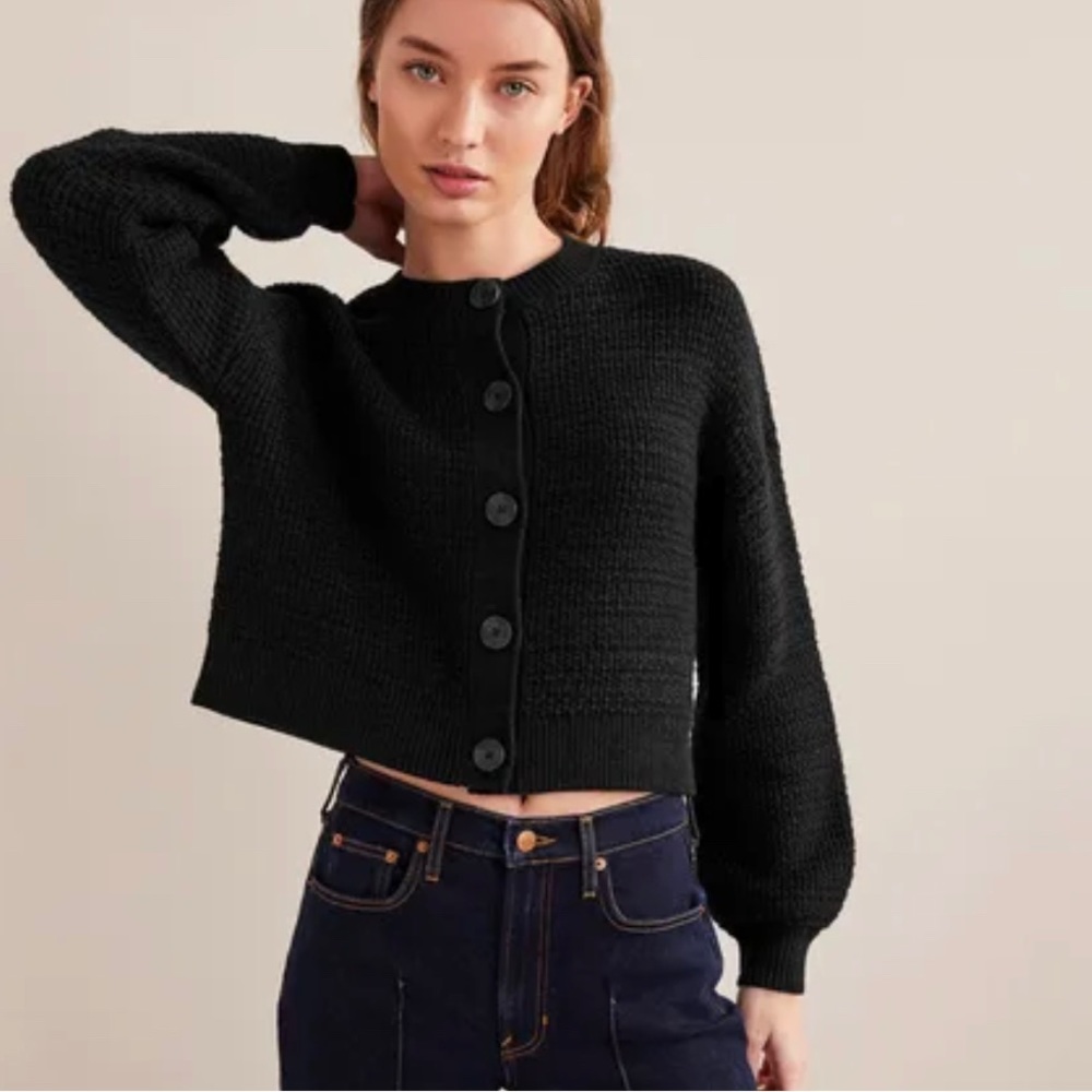 Boden cropped bomber cardigan